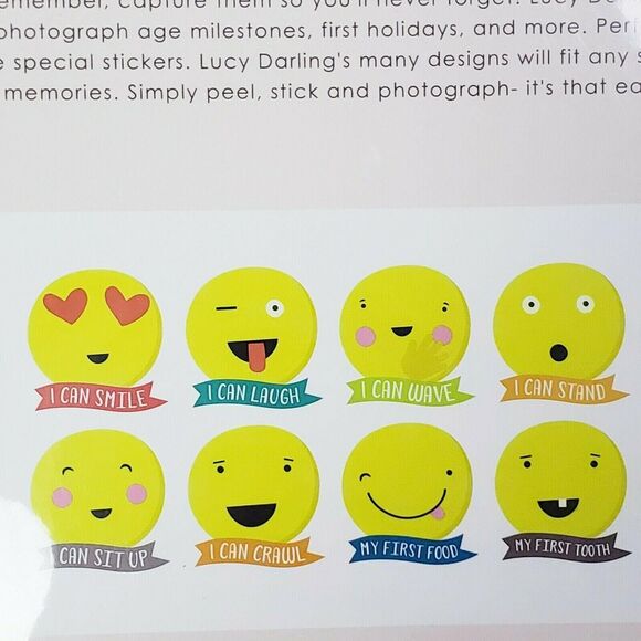 Lucy Darling Emoji Baby Milestone Stickers 1st Year Photos Pics Infant‎ Gift - Picture 2 of 3